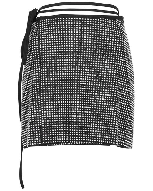 GIUSEPPE DI MORABITO Black Embellished Stretch-jersey Mini Skirt