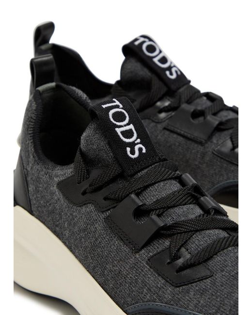 Tod's Black Sportiva 81L Panelled Knit Sneakers