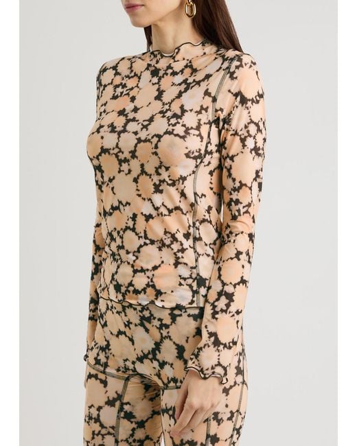 KNWLS Natural Halcyon Printed Stretch-Jersey Top