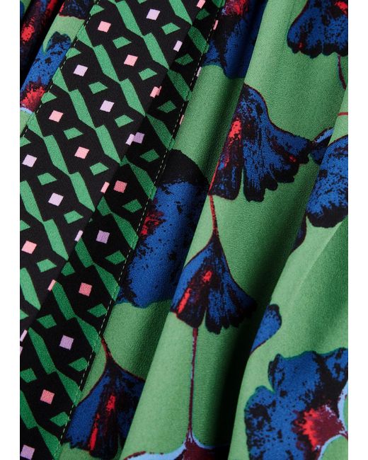 Diane von Furstenberg Green Latrice Floral-print Maxi Skirt