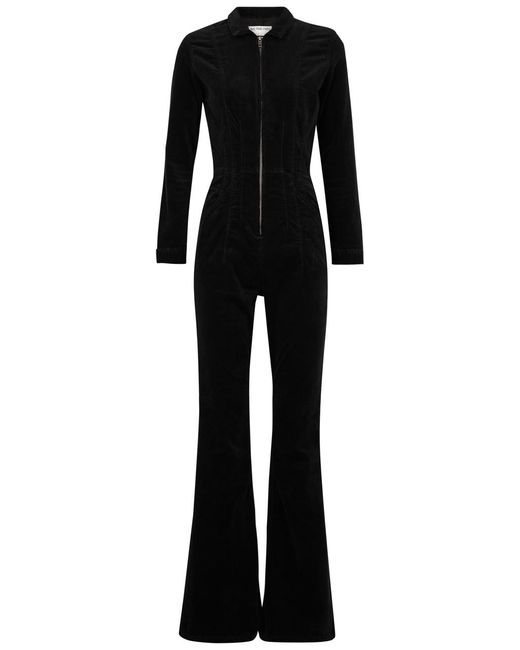 Free People Black Jayde Flared Corduroy Jumpsuit