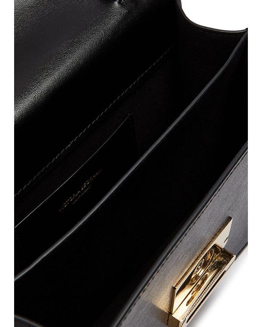Victoria Beckham Black Dorian Mini Grained-Leather Top Handle Bag