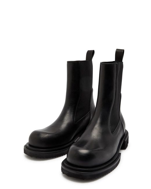 Rick Owens Black Beatle Gabe Leather Ankle Boots