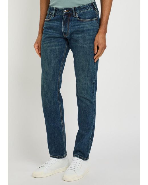 Emporio Armani Blue J06 Slim-Leg Jeans for men