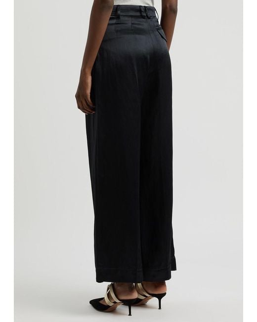 Day Birger et Mikkelsen Blue Enzo Tapered-Leg Satin Trousers