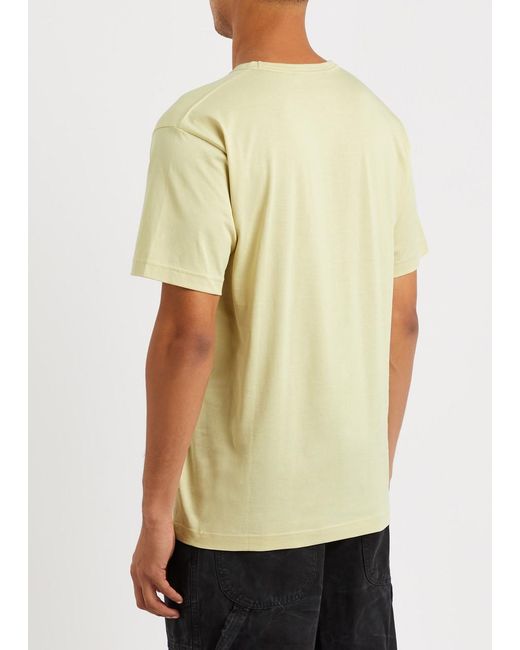 Acne Yellow Nash Logo Cotton T-shirt for men