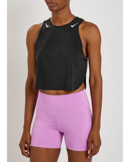 Nike Black Aeroswift Dri-Fit Adv Cropped Tank