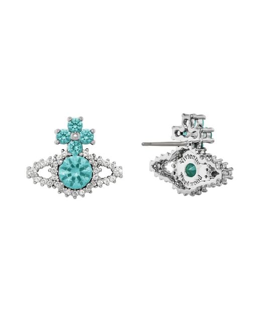 Vivienne Westwood Blue Valentina Crystal-Embellished Orb Stud Earrings
