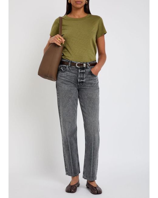 Rag & Bone Green Slubbed Cotton T-Shirt