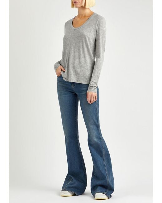American Vintage Gray Jacksonville Slubbed Cotton-blend Top