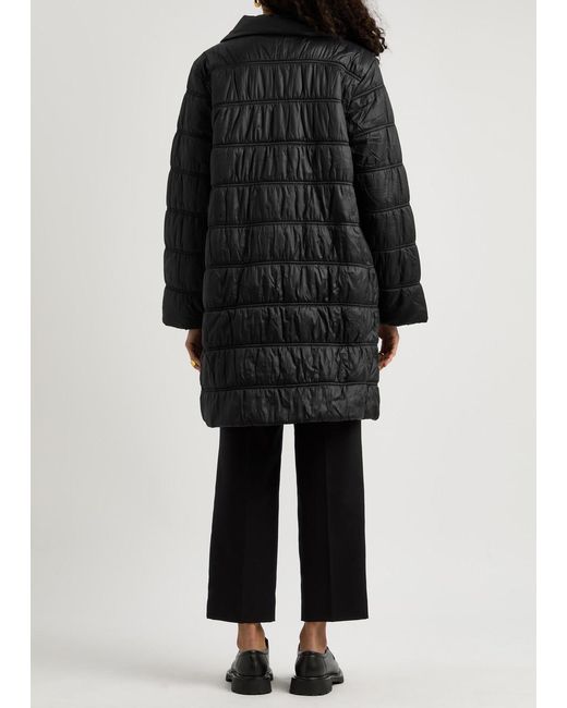 Eileen Fisher Black Quilted Shell Coat