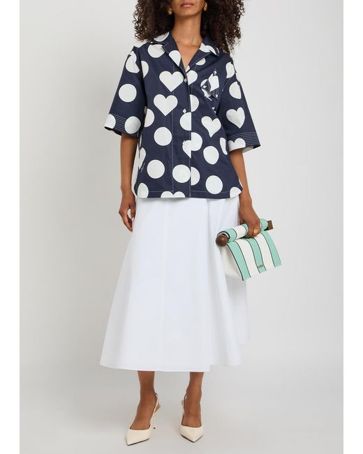 Jacquemus Blue La Chemise Marin Polka Dot Cotton-Poplin Shirt
