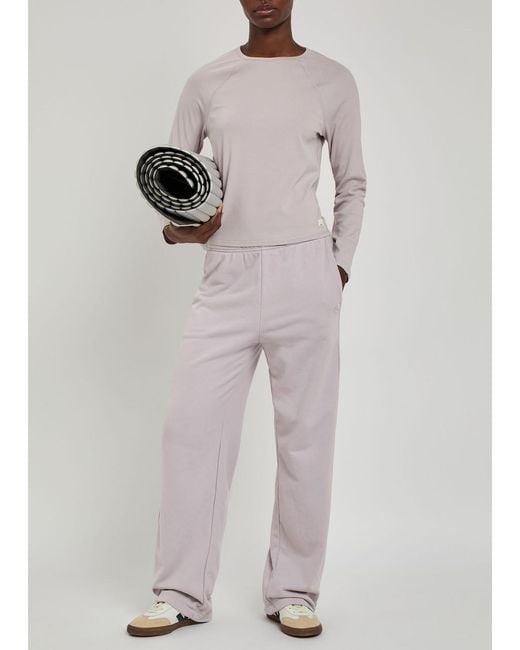 vuori Pink Pose Ribbed Jersey Top