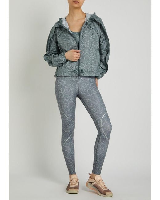 Stella McCartney Blue Adidas X Printed Hooded Shell Jacket
