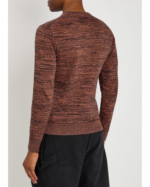 J.W. Anderson Brown Melange Henley Knit Jumper for men