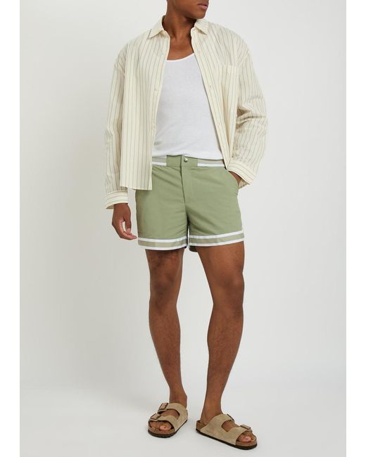 CHE Green Baller Striped Poplin Swim Shorts for men