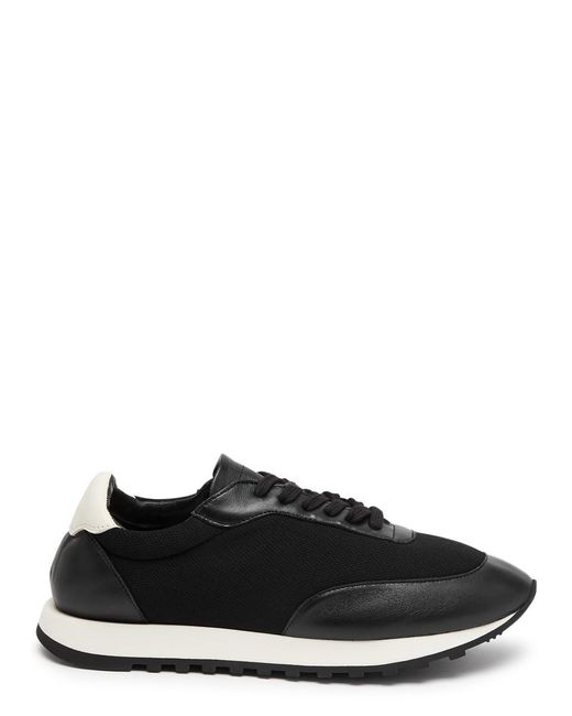 The Row Black Owen Panelled Mesh-knit Sneakers