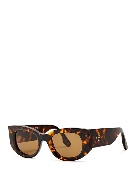 Victoria Beckham Brown Oval-frame Sunglasses