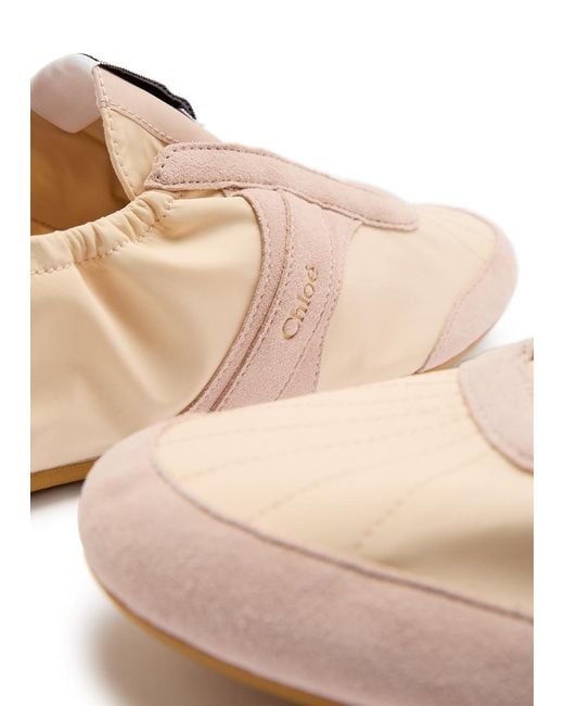 Chloé Pink Kick Panelled Nylon Sneakers