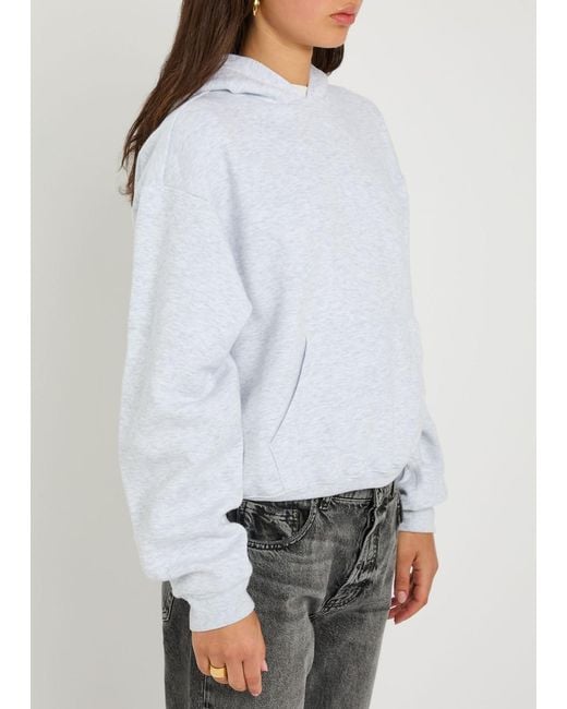 Skims White Cotton-Blend Hooded Sweatshirt
