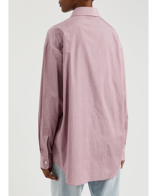 The Row Pink Attica Oversized Cotton Shirt
