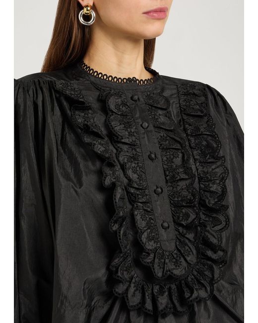 Chloé Black Ruffled Shell Blouse