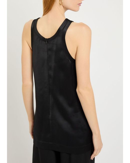Totême Black Satin Tank Top