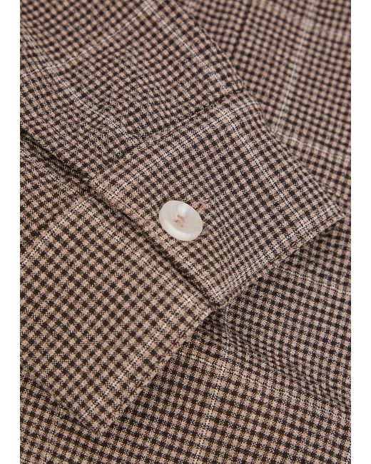 MKI Miyuki-Zoku Brown Checked Textured Woven Shirt for men