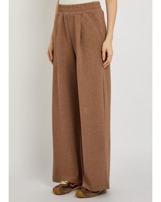 Varley Brown The Extra Wide Leg 29.5 Stretch-Jersey Sweatpants