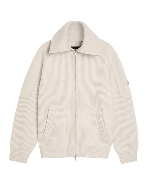 Moose Knuckles Natural Colson Ribbed Wool Sweatshirt for men