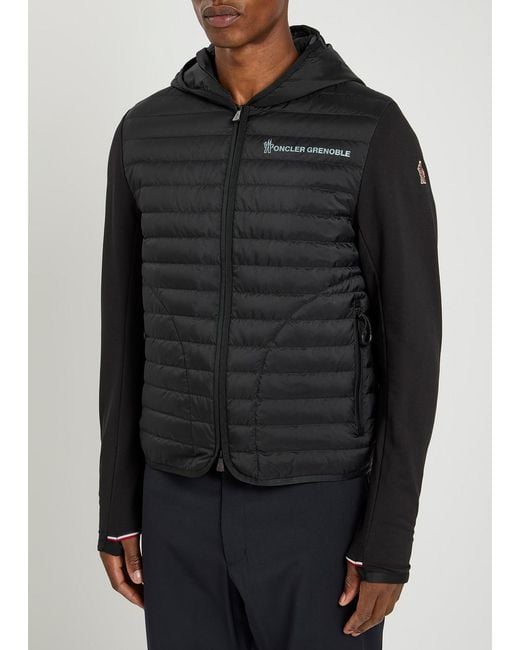 Moncler Black Panelled Cotton-Blend And Shell Jacket for men