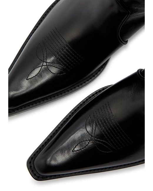 Khaite Black Clive 35 Leather Ankle Boots