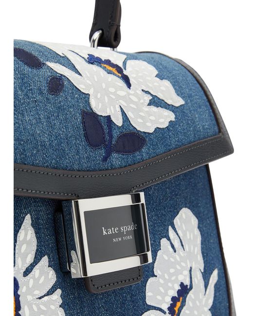 Kate Spade Blue Katy Floral Top Handle Bag