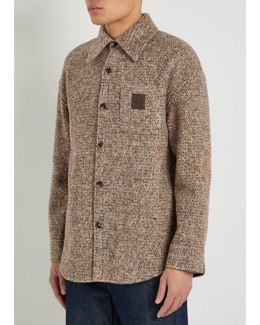Loewe Natural Logo-Appliquéd Patterned Wool-Blend Jacket for men