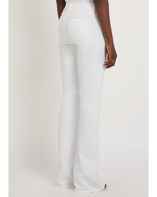 FRAME White The Icon Long Flared-Leg Jeans