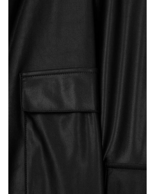 Max Mara Black Teseo Satin-Jersey Cargo Trousers