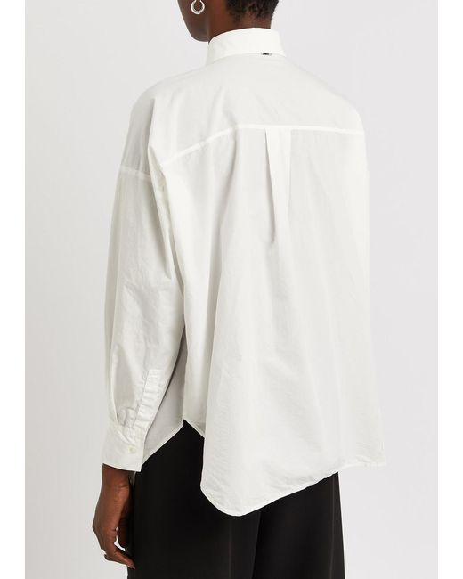 High White Interpret Asymmetric Cotton-poplin Shirt
