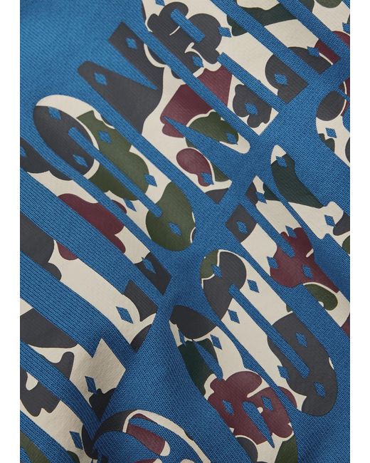 BBCICECREAM Blue Duck Camo Arch Logo-print Cotton Sweatshirt for men