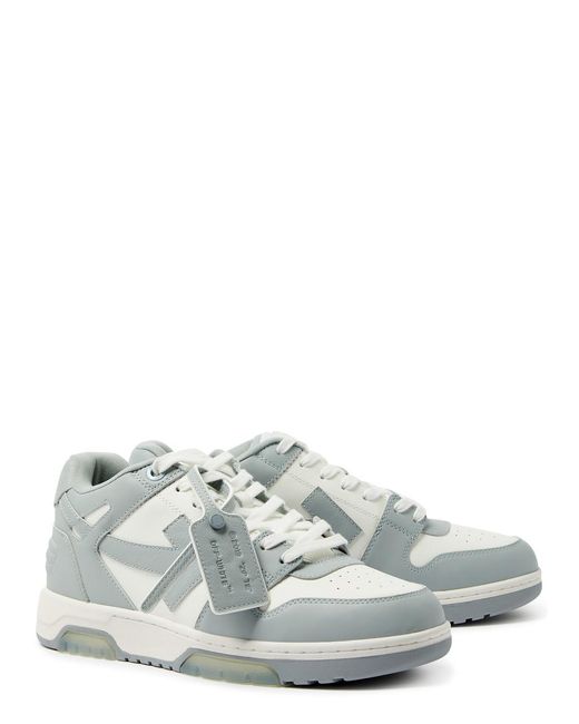 Off-White c/o Virgil Abloh Gray Out Of Office Leather Sneakers for men