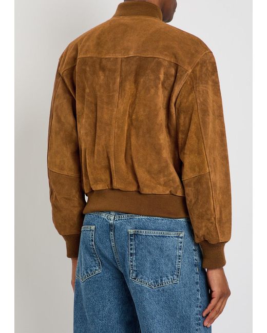 Picante Brown Suede Bomber Jacket for men