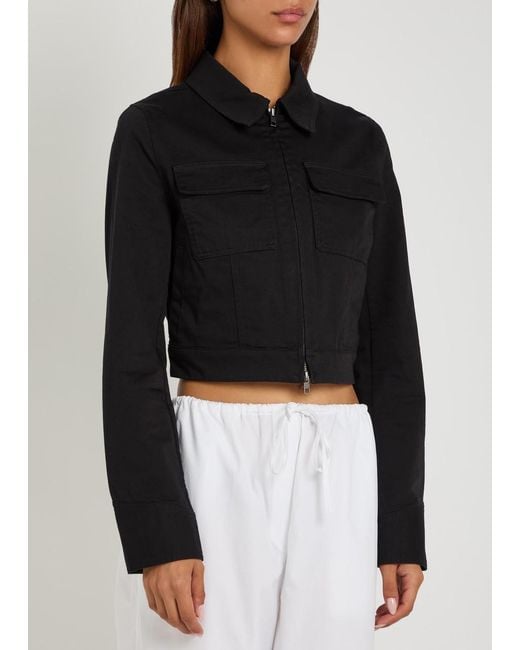 Vince Black Stretch-Cotton Cropped Jacket