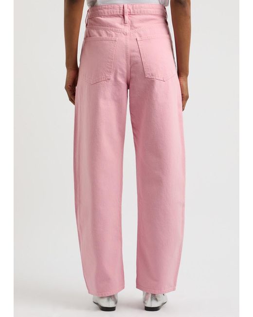 FRAME Pink Le Long Barrel Jeans