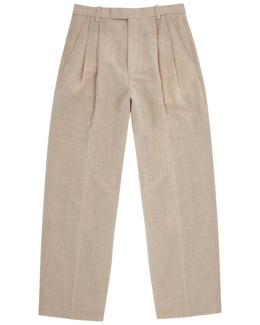 Jacquemus Natural Le Pantalon Titolo Linen-Blend Trousers for men
