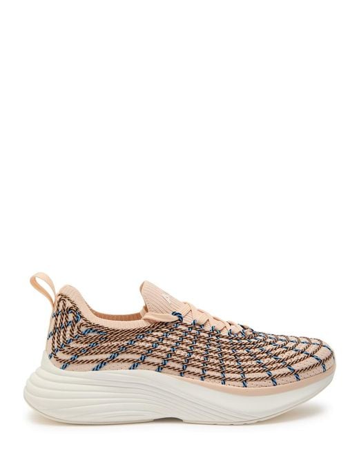 Athletic Propulsion Labs Natural Zipline Embroidered Knitted Sneakers