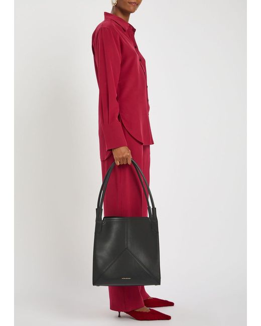 Victoria Beckham Black Victoria Small Panelled Leather Tote