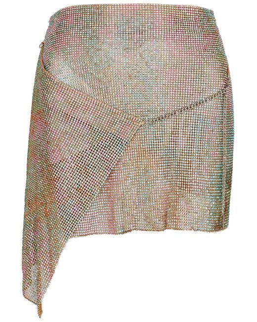 POSTER GIRL Brown Winona Embellished Chainmail Mini Skirt