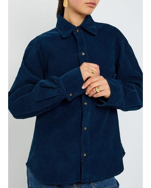 Victoria Beckham Blue Corduroy Shirt