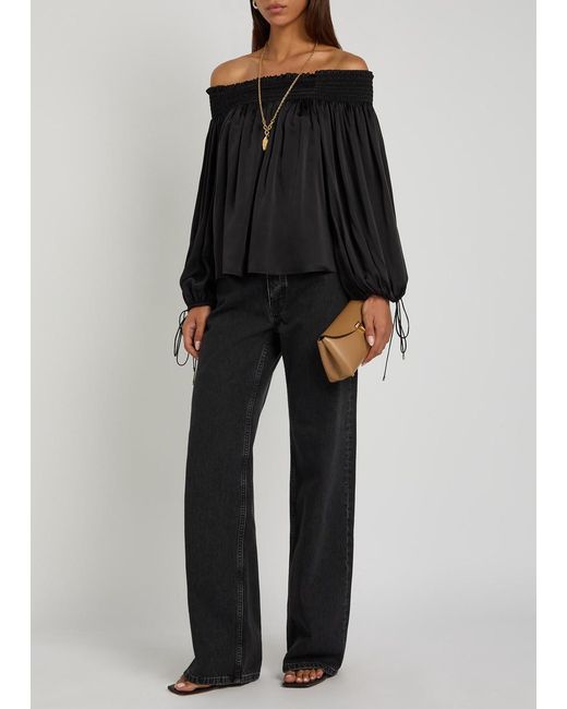 Anine Bing Black Hugh Wide-Leg Jeans