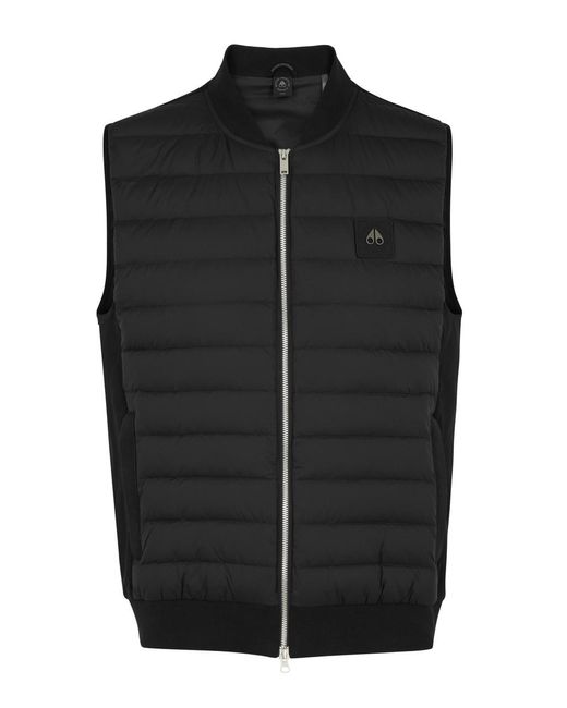 Moose Knuckles Black Air Down Explorer Shell And Cotton Gilet for men