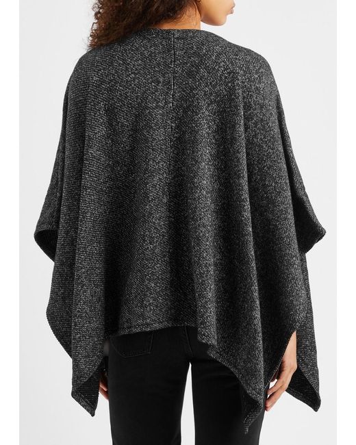 Eileen Fisher Black Knitted Cotton Cape